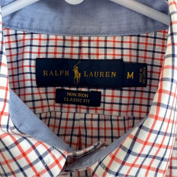 Ralph Lauren Button Down Shirt Long Sleeve Checkered Size Medium EUC 100% Cotton - Picture 4 of 5